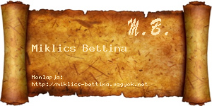 Miklics Bettina névjegykártya
